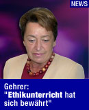 Bildungsministerin Gehrer: "Ethikunterricht hat sich bewhrt" / Bild: APA